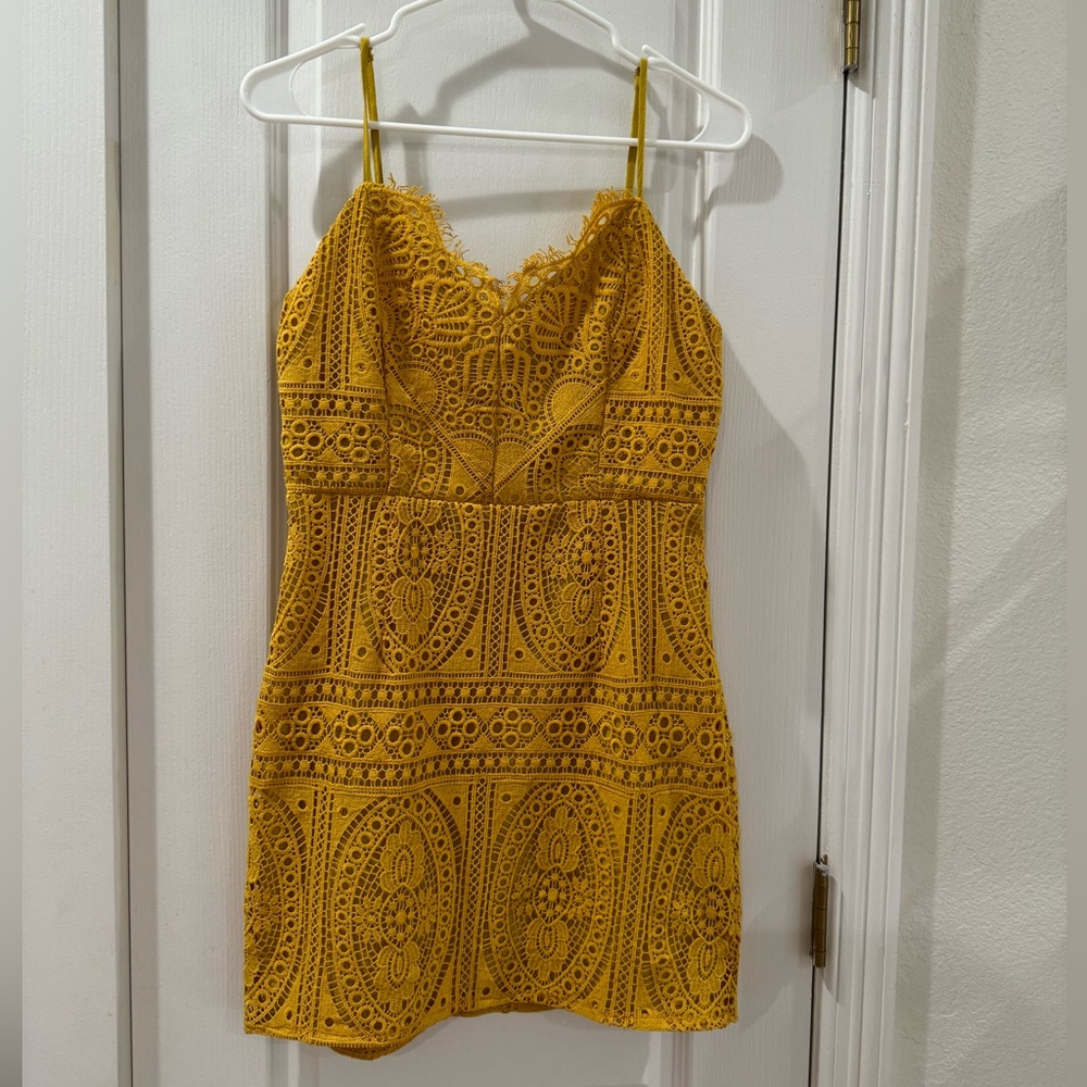 Yellow mini dress